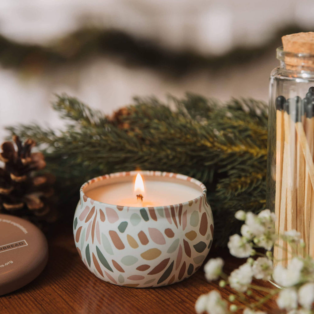 Frosted Gingerbread Holiday Love Heals Mini Candle
