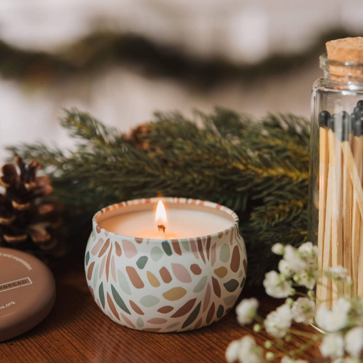 Frosted Gingerbread Holiday Love Heals Mini Candle