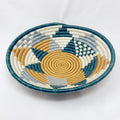 Boutique Diversiform Teal & Blue Woven Bowls: Medium