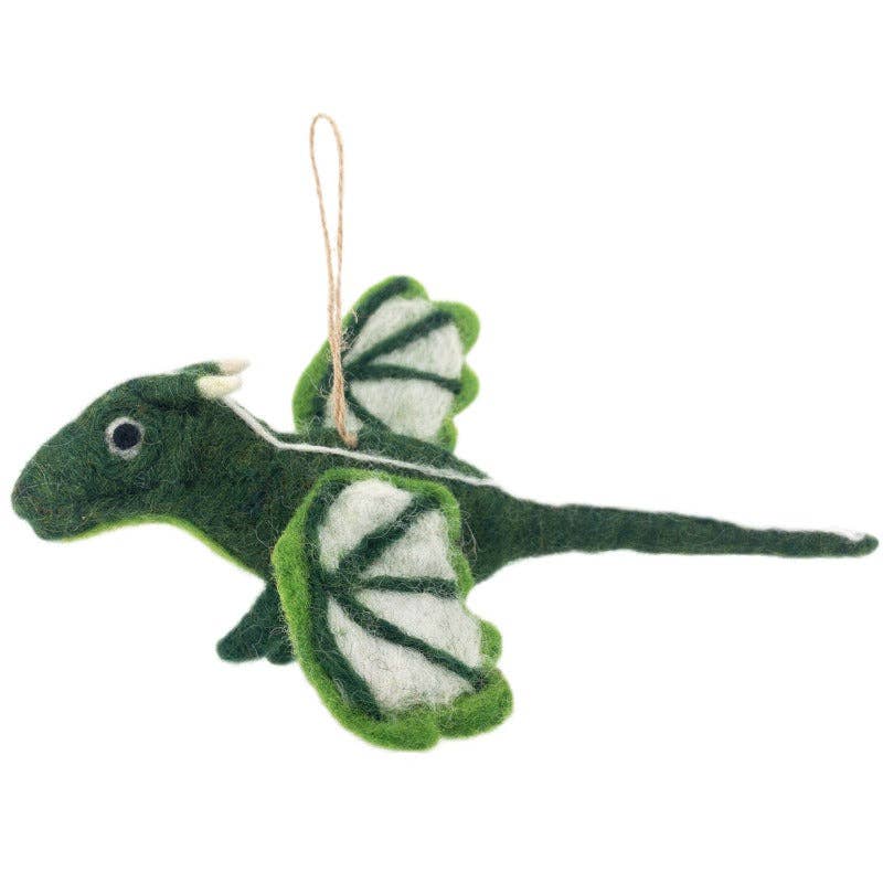 Flying Dragon Ornament: Green