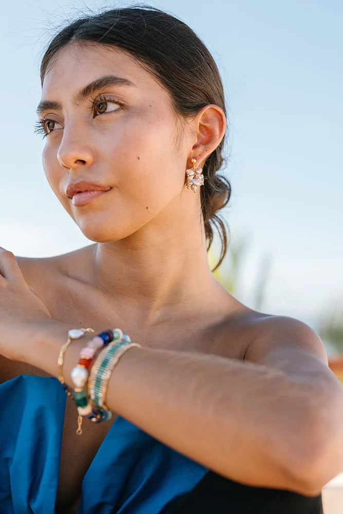 Convertible Pearl Cluster Earrings