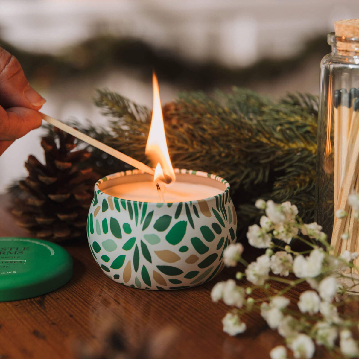 Three Trees Holiday Love Heals Mini Candle