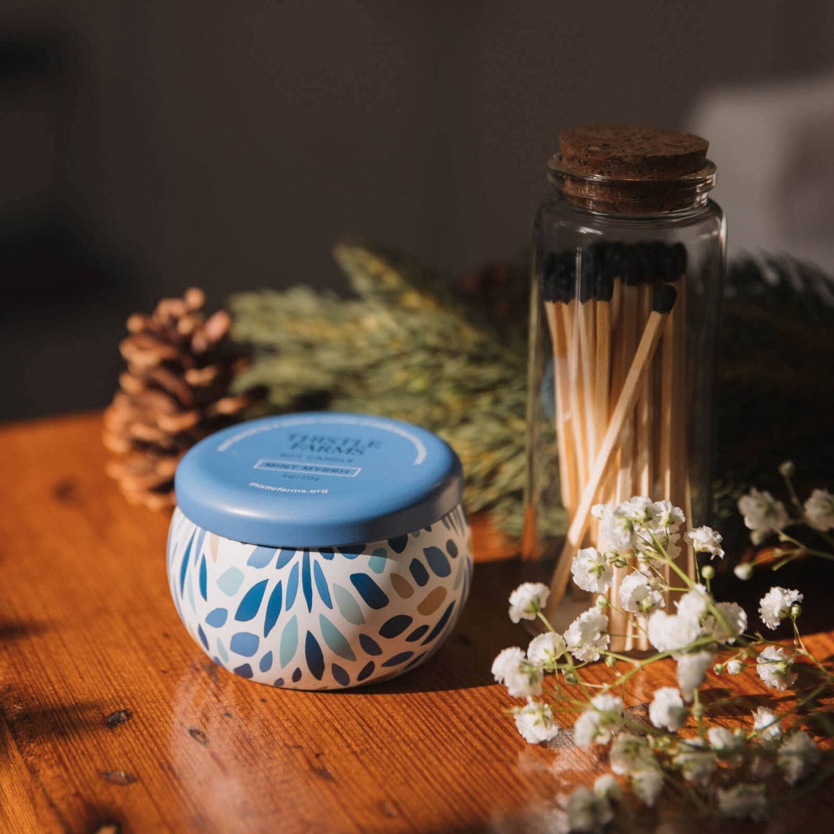 Mint Myrrh Holiday Love Heals Mini Candle