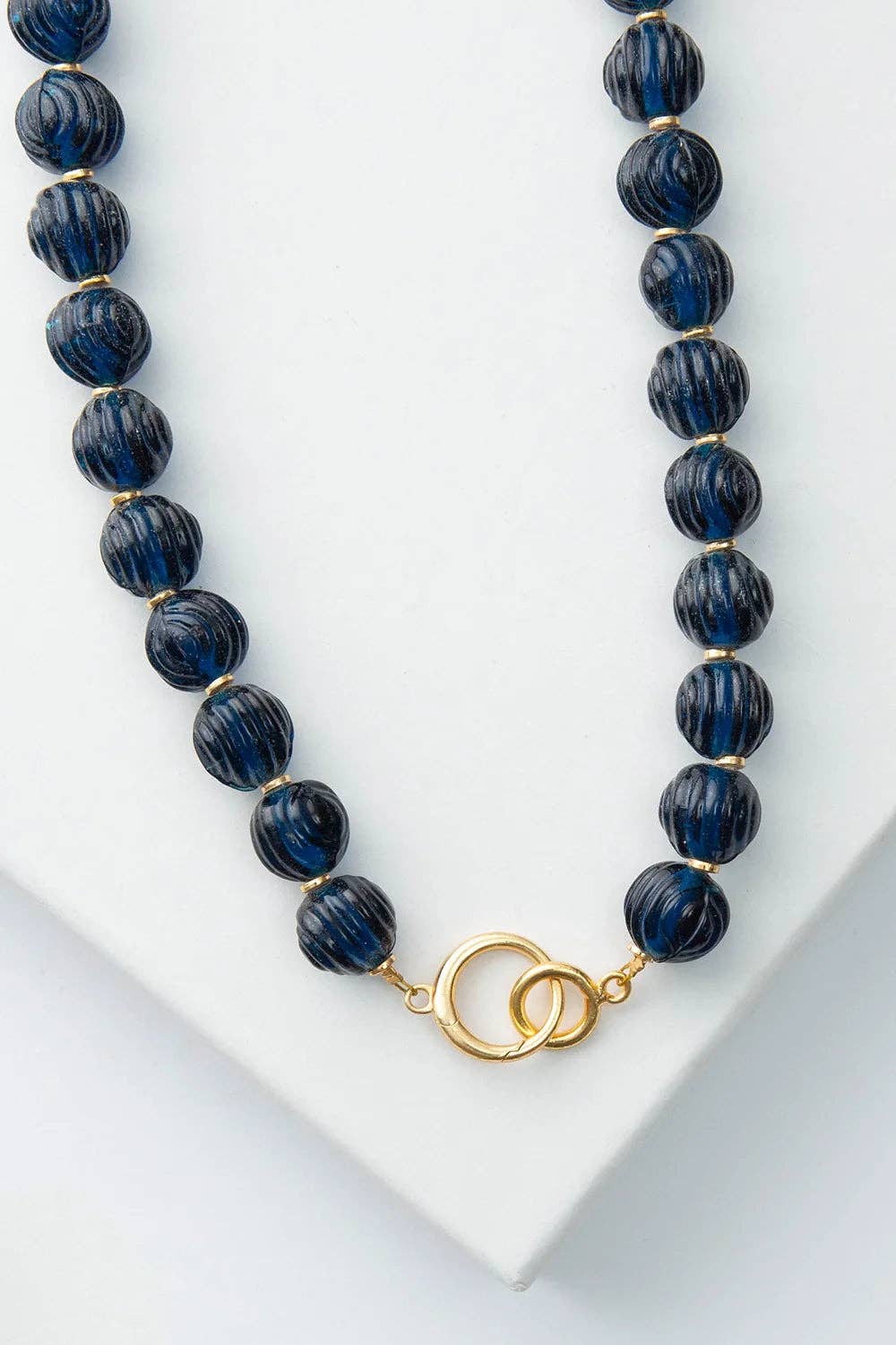 Lucid Glass Bold Necklace, Cerulean