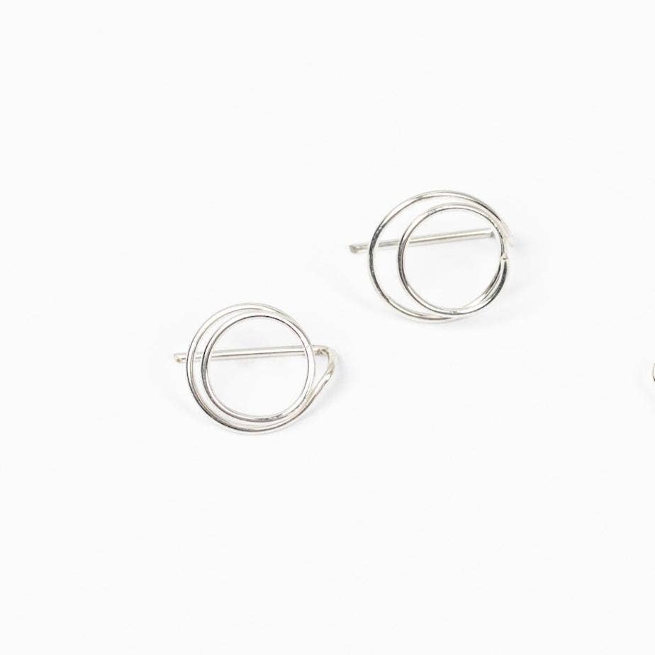 Zomi Open Circle Earrings in Sterling Silver