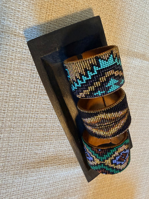 Beaded cuff bracelets