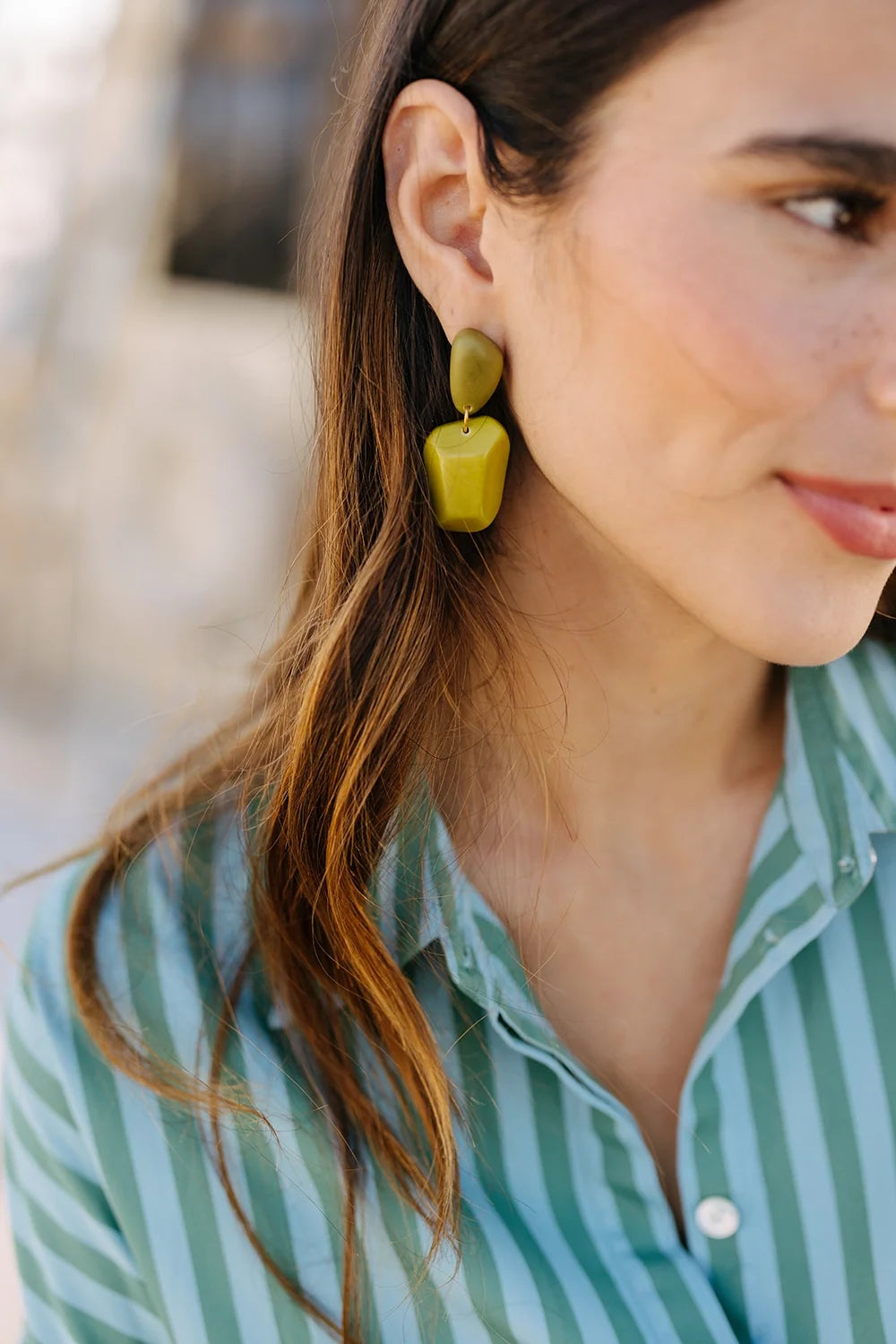 Kiwi Geo Earrings
